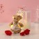 Set gift "Bear in the dress" soap red roses 5 pcs, dew 7x7x12 cm