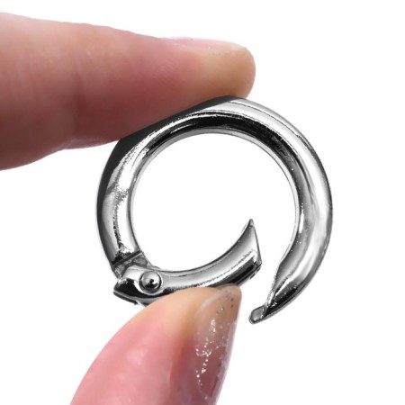 Carabin ring is flat, d = 20/28 mm, thickness - 4 mm, 5 pcs, silver color-3