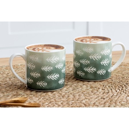 Ceramic Forest mug, 350 ml, white color-5