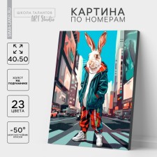 Picture on numbers on canvas with a subframe 