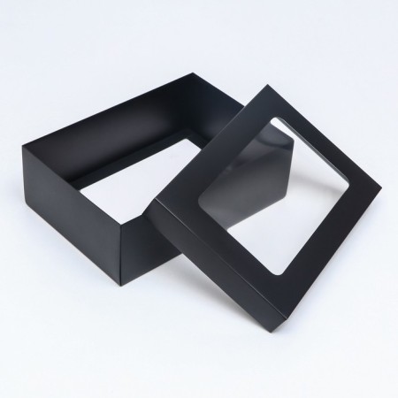 The box is folding, the lid is, with the window, black, 24 x 17 x 8 cm-3