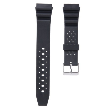 Watch strap, 18 mm, silicone, l-22.5 cm, black-1