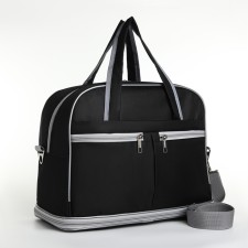 Road bag with lightning, with an increase, a long belt, the color is black