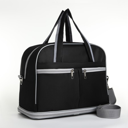 Road bag with lightning, with an increase, a long belt, the color is black