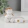 Polystone candlestick "Angel with a heart, in a golden wreath" 6x5.3x8 cm