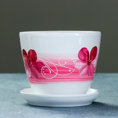 Pot floral orchid white 1 l-1