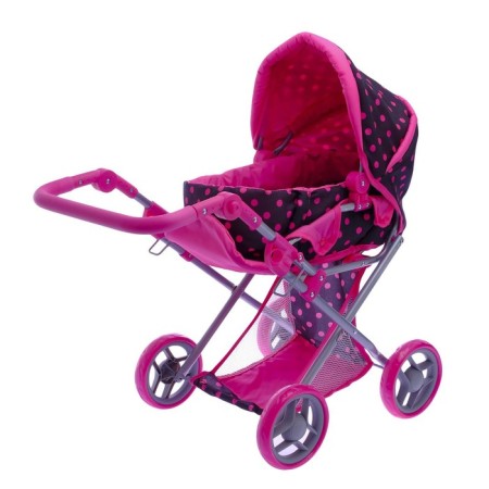 Stroller for dolls, winter-summer, 2 in 1, with carrying, basket, handle is regulated, metal frame-7