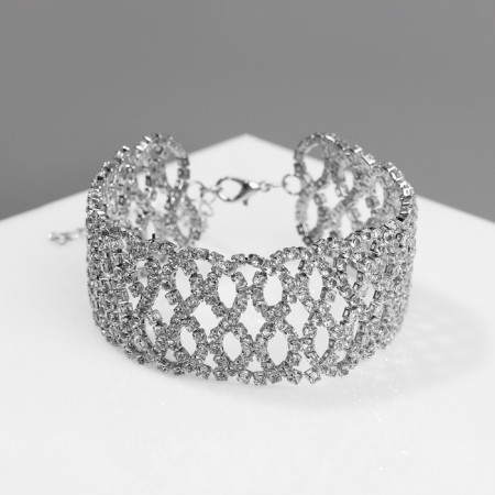 Bracelet "ice" Infinity, white color in silver, 19 size-1