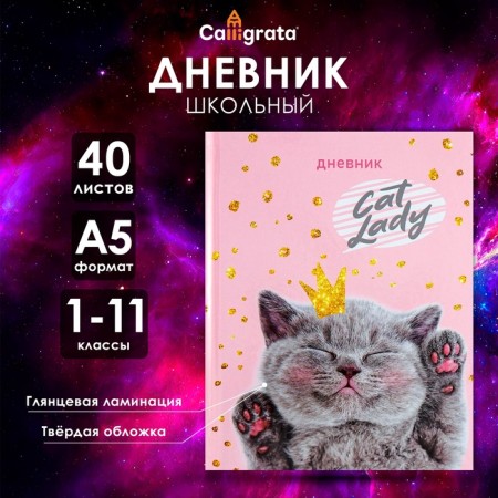 Universal diary for grades 1-11, Kisa, solid cover 7BC, glossy lamination, 40 sheets