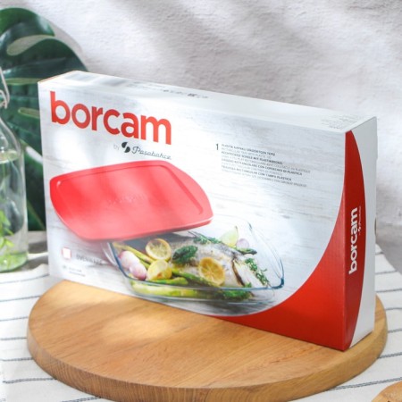 Borcam, 1.95 l heat -resistant baking and baking forms and baking, with a lid-7