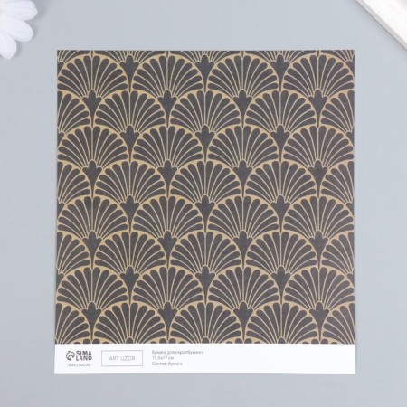 Scrapbooking paper bilateral "fan and multi -traffic gold" density 180g 15.5x17cm-4