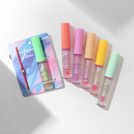 Set 2 objects: bracelet, lip gloss "unicorn" Strazinka, red color, 6 cm-2