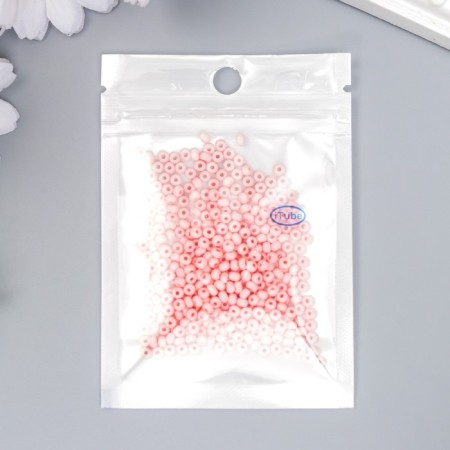 Glass 8/0 "Marshmallow. Matte. Light-cherry" 10 g-2