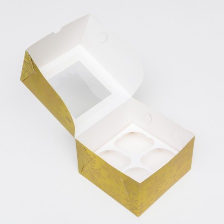 Packaging for 4 cupcakes with the Window "New Year's Gradient", 16 x 16 x 10 cm-5