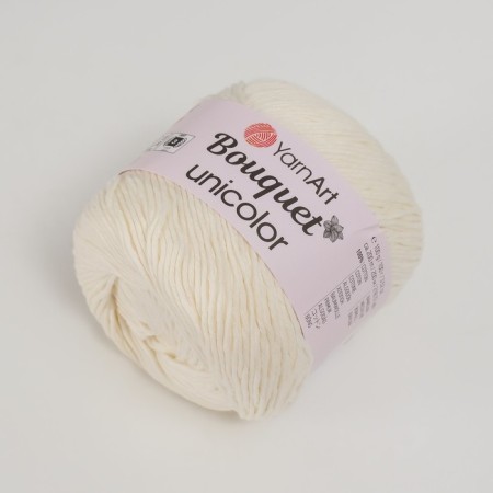 Yarn "Bouquet Unicolor" 100% cotton 200m/100g (3201 Dairy)-1