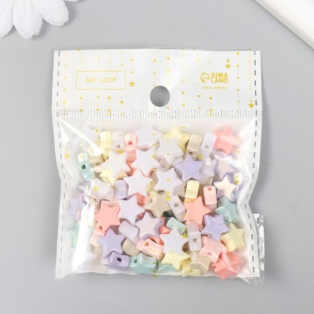 Beads for creativity plastic "Star. Pastel" Pearl set 20 g 0.5x1x1 cm-4