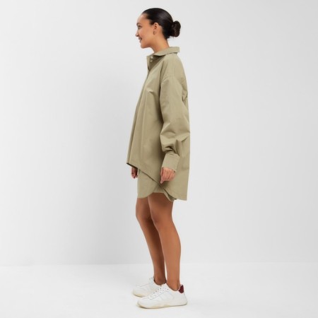 Women's suit (shirt, shorts) minku: overSize color green, size 42-1