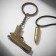 Set 2 objects: pendant, keychain "bullet", black color in black gold, 58 cm