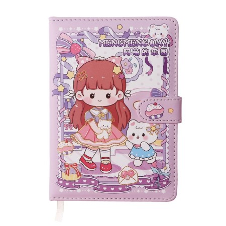 Gift notebook, A6+, 132 sheets, color block, with a curly knife, PVC cover, "anime", mix-2