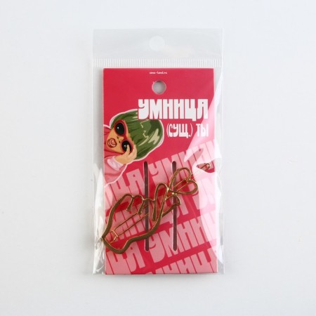 Hair hairpin "Clever", 6 x 2 cm-7