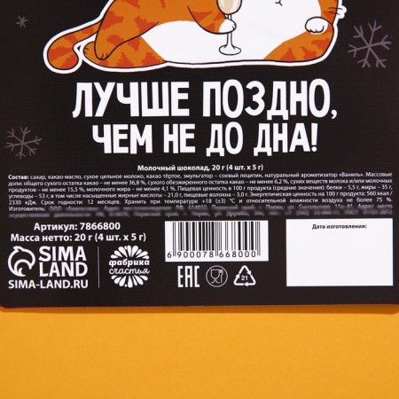 Gift chocolate "Collection of New Year toasts", 5 g x 4 pcs.-5