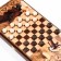 Backgammon "Hunting with a golden eagle", a wooden board 40 x 40 cm, with a field for playing checkers