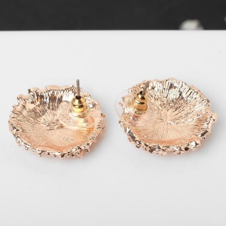 Earrings Metal "Caribbean" circle, color pink gold-2