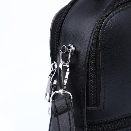 Bag Cross-Bodi with a zipper, black color-4