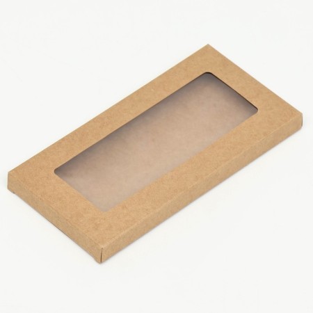 Box for tiles of chocolate, craft, with a window, 18 x 9 x 1.4 cm-1
