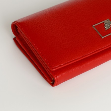 Women's wallet 03-01-01, 18.5*4*9 cm, 4 departure, 2 Potd/frame, d/cards, d/coins, on magnets, red-2