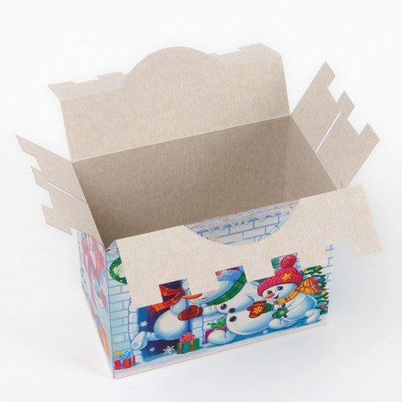 Gift box New Year's snow fortress 15.4 (20.6) x 19.7 x 11.8 cm-5