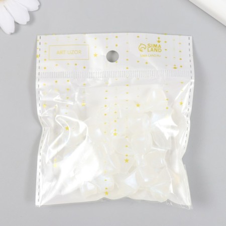 Decor for creativity Plastic "Bow White" shines in the dark 0.8x2.4x3.4 cm-4