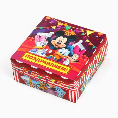 Gift folding box with 3D "Congratulations!", Mickey Mouse, 15x15x7 cm-4