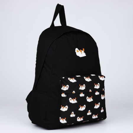 School textile "Ducks", with a pocket, black color-3