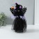 Interior doll "Witch in a black dress with lilac hair" 8.5x16x30 cm