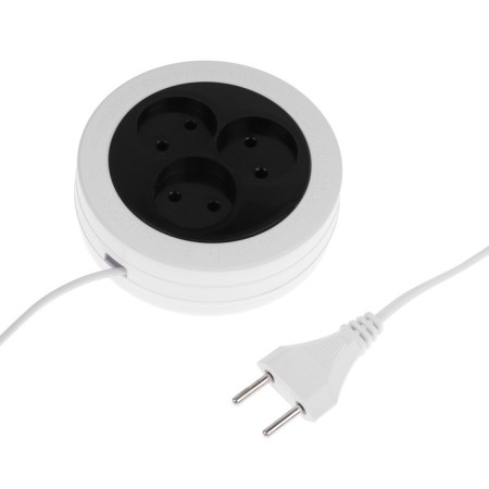 Extension cord 3 rosettes, 5 m, 6 A, 1300 W, SHVVP 2x0.5 mm2, without salary-1
