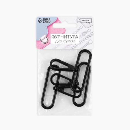 Metal carbine, 49 x 57 mm / 50 x 3.5 mm, 5 pcs, black matte color-3