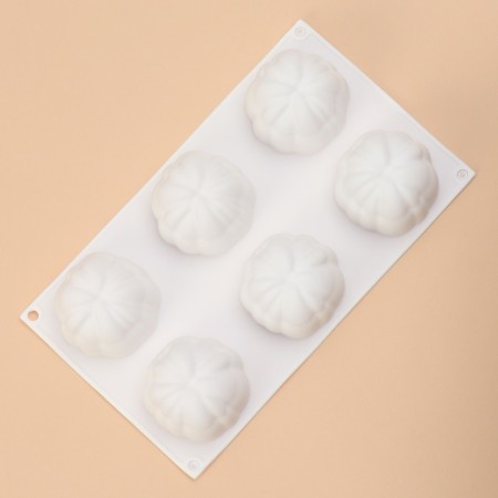 Form for mousse desserts and baking of the share "Flower", 30 × 17 × 5 cm, 6 cells (d = 7 cm), white color-2