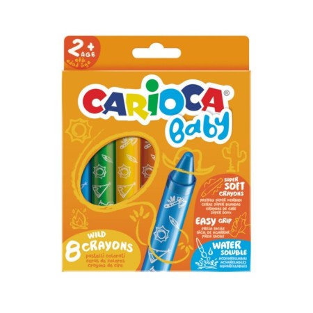Loads wax 8 colors, Carioca "Baby", Super -furry, a large case facilitating the capture, for kids-1
