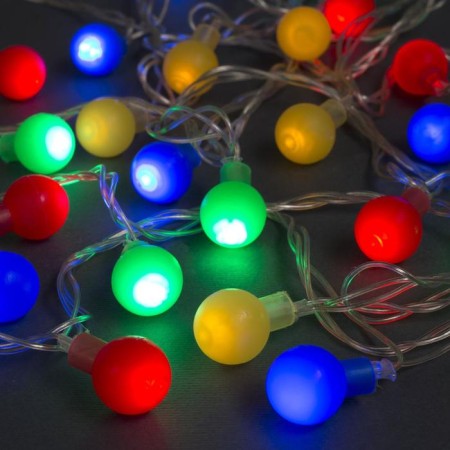 Garland “thread” 5 m with nozzles “Color Balls”, IP20, transparent thread, 30 LED, glow of multi, 8 modes, 220 V