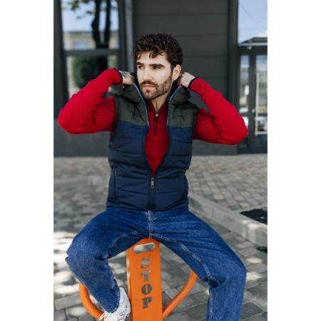 Male ise vest, size 52, blue color, khaki-7