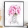 Decorative hooks 2 hooks "Pink peonies in a glass" 19x24 cm
