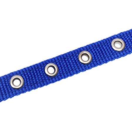 Collar "Comfort" Combined (polyester, artificial leather), 39 x 1.5 cm, Osh 26-33 cm, blue 6-6