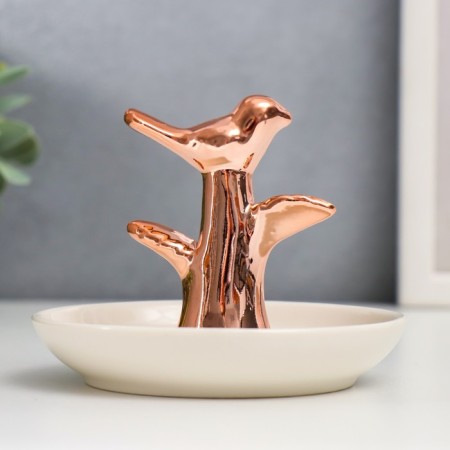 Souvenir ceramic stand for the ring "Bird on the tree" MIX 8.5x10x10 cm
