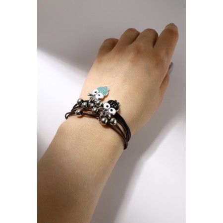 Bracelets "Demetrons" owls, black-brown color, l = 12.5 cm-1