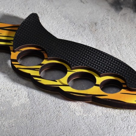 Wooden souvenir "ax", yellow leopard-2