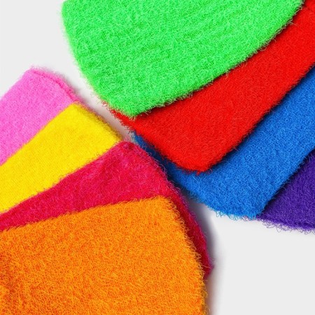 Washcloth - mittens of the massage share "hard", color mix-4