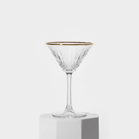 Set of glass glasses Elysia, 220 ml, 4 pcs, golden border-1