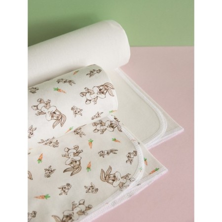 Diaper "bunnies", size 90x120 cm, 2 pcs-1