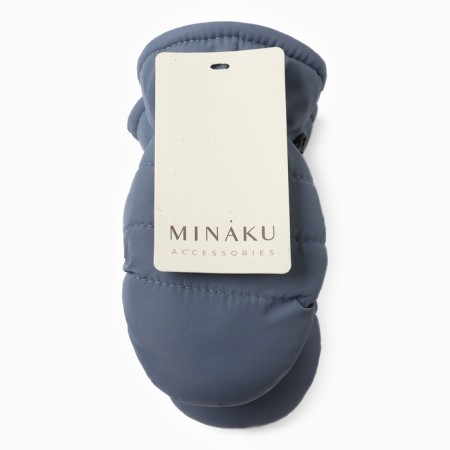 Winter children's mittens minku, color gray-blue, 15cm-4